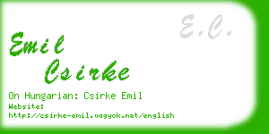 emil csirke business card